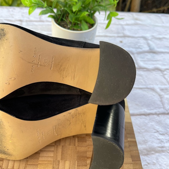 Rag & Bone Aslen Black Suede Boots Booties size 38 - Picture 3 of 8